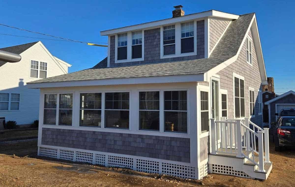 Cedar shake siding installation on a Connecticut coastal home by Cedar Shake Siding Contractors in CT